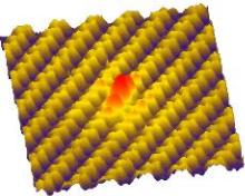 Rastertunnelmikroskpische Aufnahme eines einzelnen P-Atoms